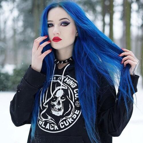 Gothic Skull Printing Hoodies Women Goth Punk Style Loose Death Skeleton Printing Sweatshirt Women Hooded Long Sleeve Tops 2021