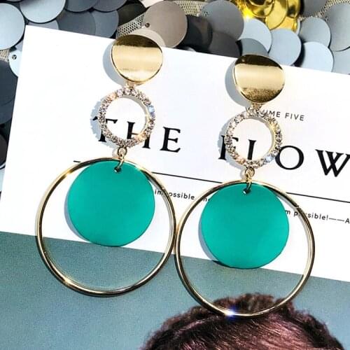 Needle Sexy Fashion Exaggerated Hoop Earrings Korean Temperament Personality Long Stud Web Celebrity Pendant