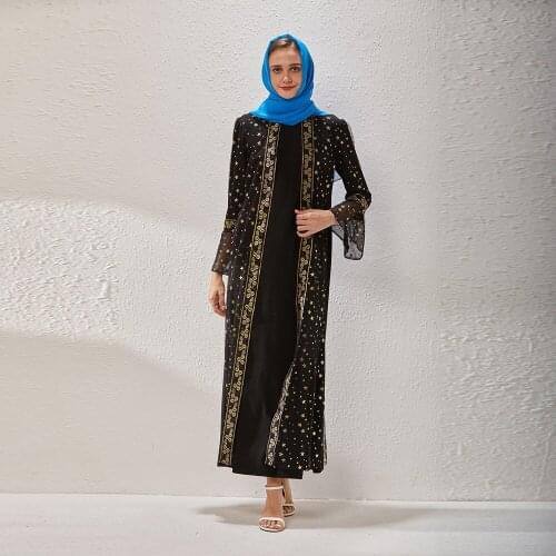 Abayas For Women Robe Longue Femme Musulmane Kaftan Abaya Dubai Turkey Islam Arabic Muslim Fake Two-piece Dress Caftan Marocain