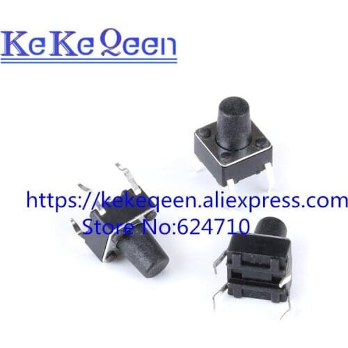 100Pcs/Lot 6x6x7MM 4PIN Tact Micro Switch Touch Button Self-reset Button 6*6*7mm High Quality Plug-in keys button DIP