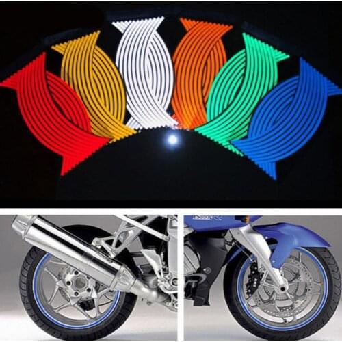 16 Strips/Set Reflective Tape Fluorescent MTB Bike Stickers Cycling Adhesive Car Bicycle Reflective Accessories Stickers Ta Q0N7