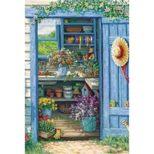 5D DIY Square/Round Diamond Painting House Small Door Figure Mosaic Cross Stitch Embroidery Craft Kit Home Decoration Gift FH870