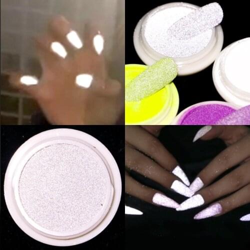 8Colors 3g/Box Reflective Powder Nail Glitter Reflecting Nail Powder 1Box Reflective Nail Glitter Powder Shiny Reflective Powder