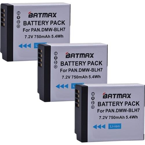 Batmax 3Pc DMW-BLH7 BLH7 DMW-BLH7PP DMW-BLH7E Camera Battery for Panasonic Lumix DMC-GM1 GM1 DMC-GM5 GM5 DMC-GF7 GF7 DMC-GF8 GF8