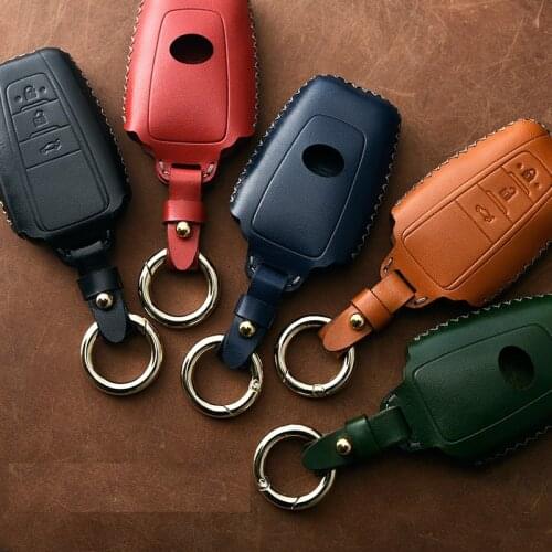 Genuine Leather Car Key Cover Fob key Case For Toyota Camry Corolla C-HR CHR Prado RAV4 Prius 2018 2019 2020 Remote key