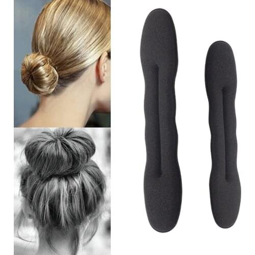 Sponge Black Hair Styling Donut Bun Curler Maker Ring Magic Foam Donut Twist Tool Hair Clip
