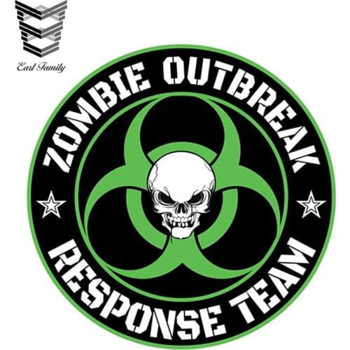 EARLFAMILY 13cm x 13cm Zombie Outbreak Response Team Biohazard Vinyl Sticker Car Window Decal Reflective Sticker Waterproof 3D