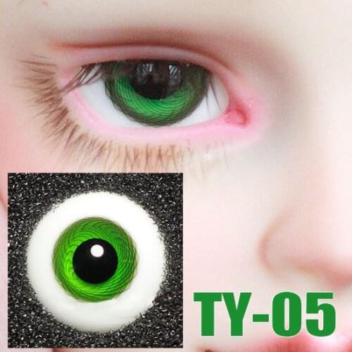 G10-117 children toy bjd sd 1/3 msd 1/4 1/6 dolls props Accessoriess eyesball 14.16mm Black pupil glass eyes green with box 1 p