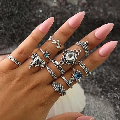 Womens rings for girls bohemian ring set for women bagues anillos jewelry finger ring valentine day Elephant accesorios schmuck