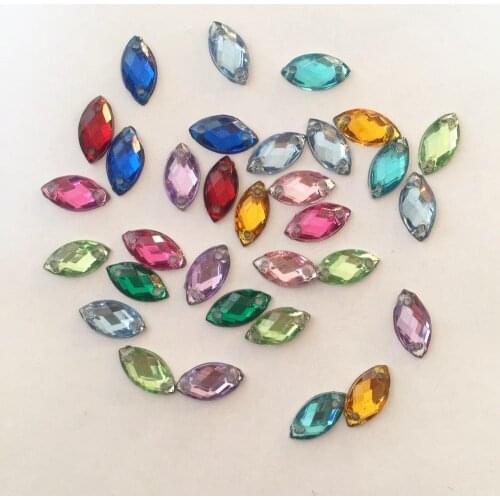 Hot Clothing Accessories 500pcs 5*10mm Mix Resin Horse Eye FlatBack Rhinestone Scrapbooks DIY 2 Hole Buttons F153*5