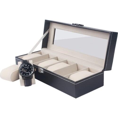 Fashion 6 Slot Watch Box Jewelry Display Holder Watch Showcase Waterproof