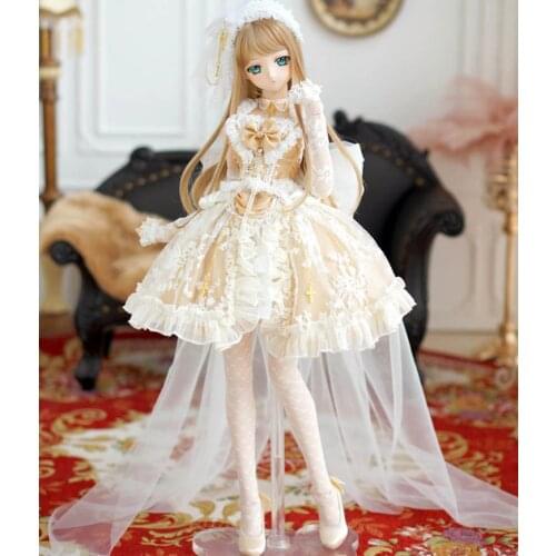 NEW Platinum Wedding dress Gothic retro dress European skirt 1/3 SD DD SD16 BJD Doll Clothes