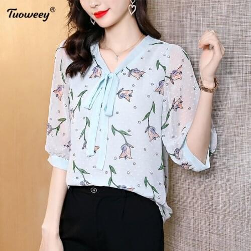 New Loose ruffle Vintage Hong Kong Style Printing short Sleeve Women Shirts Autumn 2021 Fashion Casual Women Tops and Blouses