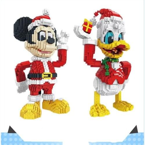 New building block toy Disney Mickey Minnie Christmas model building block girl boy toy gift
