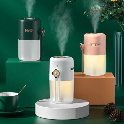 New Type Humidifier Night Light Household Usb Humidifier Dual Jet Desktop Small Humidifier Portable Wall-Mounted Humidifier