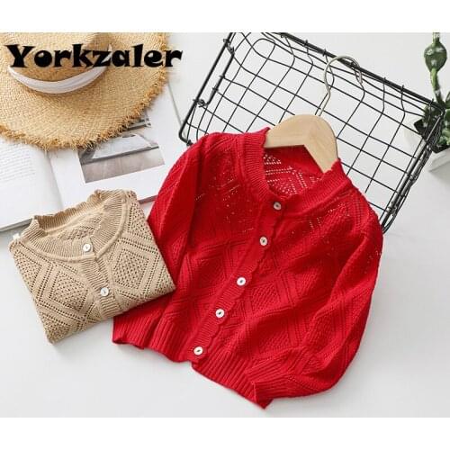 Baby Girls Fall Clothes Long Sleeve Fashion Outerwear Knitted Cardigan Solid Children Cothes Autumn Sweater Jackets