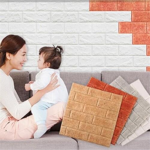 Foam 3d Tile Brick Wall Sticker Self-adhesive Diy Wallpaper Panels Decor