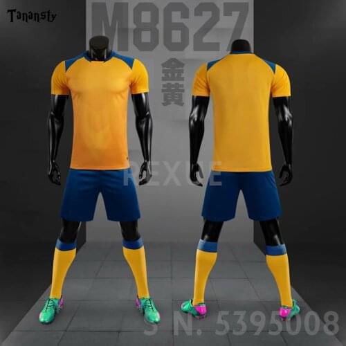 Blank Adult and Kids Soccer jerseys 20/21 Shirts+shorts Two Pieces Fashion Tracksuit Uniform survetement football jersey Sets