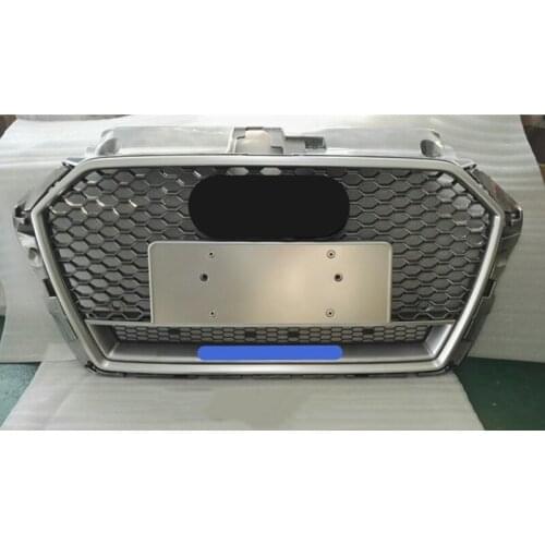 Car Front Bumper Grill Center Grille for Audi A3/S3 8V 2017 2018 2019 (Refit for RS3 Style) Car Front Bumper Grille