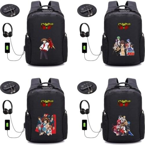 Anime High School DxD backpack USB Charging Backpack Men women Anti thief Laptop bag Travel Backpack student book bag 12 style