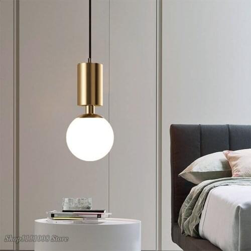 Nordic aluminum pendant light modern simple bedroom bedside table lamp small pendant lamp for Living Room home decor Luminaire