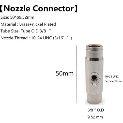 1 Pcs 3/8'' Quick Install Slip Lock Connector 9.52MM Pipe High Pressure Fog Nozzle Seat with 10-24 UNC Thead
