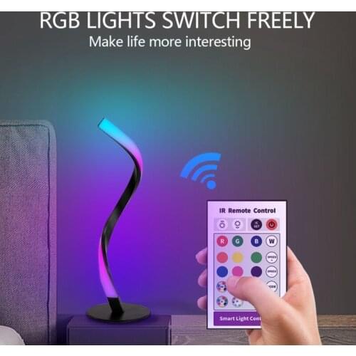 Modern LED Spiral Table Lamp Curved Desk Bedside Lamp Cool White Warm White Light For Living Room Bedroom Reading Light