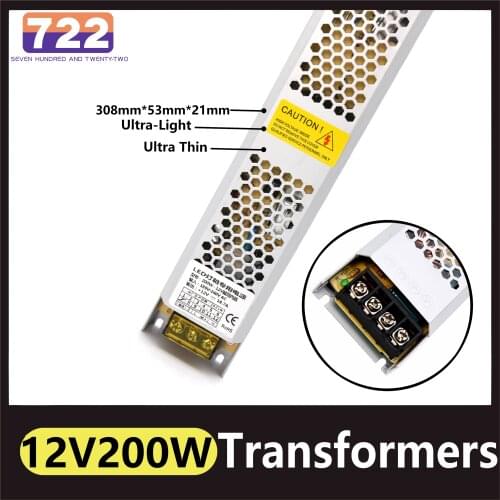 Ultra Thin Ultra-Light Portable Lighting Transformer Switching Power Supply Source Adapter 200W For Led Strip CCTV