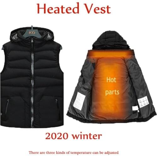USB Sleeveless Heated Vest Winter Unisex Fishing The Back Heating Vest Men Outdoor Skiing Vest Couples Fashion Infrared Heating