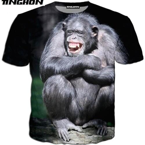 XS-7XL New Men Animal T Shirt Orangutan/Monkey 3D Print Men Women Short Sleeves Summer Streetwear Casual T shirt 04