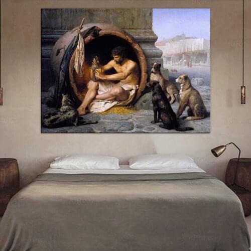Famous Oil Painting , Jean-Leon Gerome《Diogenes of Sinope》 ,Canvas Prints Wall Picture for Living Room Home Decoration