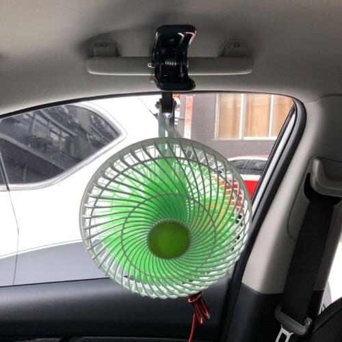 12V Oscillating Stepless Speed Air Cooler Swing Clip Fan for Car Vehicle Outdoor