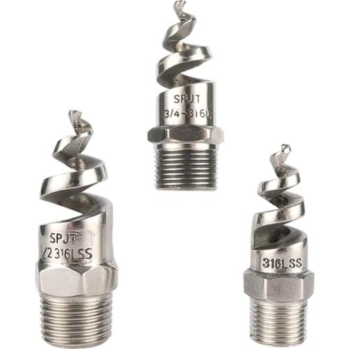 3/8" 1/2" 3/4" Male Thread 316L Stainless Steel Spiral Jet Nozzle Full Cone Sprinkler Garden Lawn Irrigation Watering Nozzle 2Pc