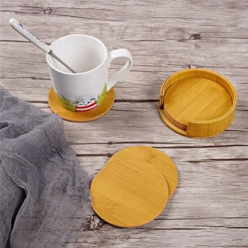 6PCS Hot Sale PU Leather Marble Coaster Drink Coffee Cup Mat Easy to Clean Placemats Round Tea Pad Table Pad Holder