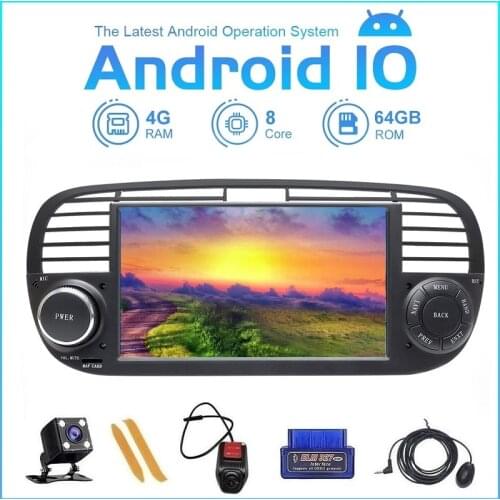 ZLTOOPAI Android 10 For Fiat 500 2009-2015 GPS Navigation Car Multimedia Player Auto Radio Stereo Head Unit Car Navigation