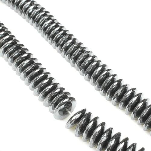 Natural Hematite Abacus Beads Black 3-12mm Hematite Faceted Beads Jewelry Making Jewelry DIY Bracelet Necklace Accessories