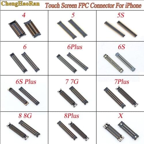 ChengHaoRan 1pcs For iphone 4 5 5S 6 7 8 plus 6s X Touch Screen Digitizer FPC Connector On Motherboard