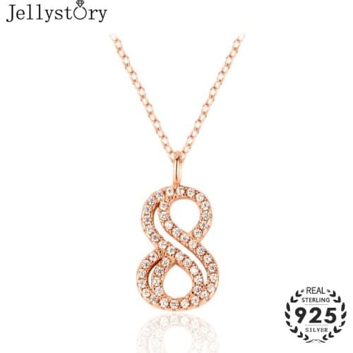 Jellystory luxury charms necklace with zircon figure shape pendant real 925 sterling silver jewelry for women wedding engagement