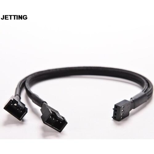 4Pin PWM To Dual PWM Computer Case Fan Power Sleeved Y-Splitter Adapter Cable 26.2cm Computer Case Fan Power Cable