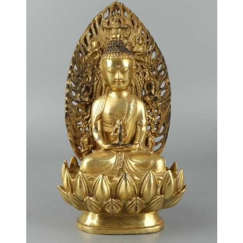 Chinese Exquisite Handmade Buddha copper statue