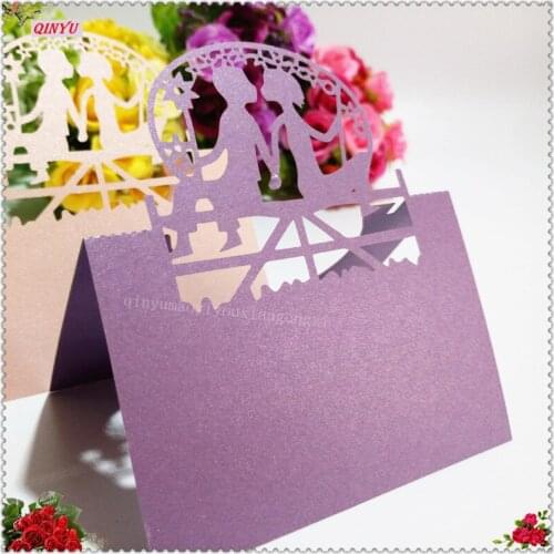 21 Colour Laser Cut Boy Girl Shape Table Card 50pcs Name Card Seat Card Romantic Wedding Birthday Party Decoration 8z