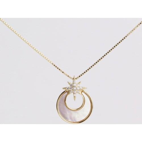 Silver Real 925 Necklaces Women Chains Vintage Jewelry Pendants Crystal Undefined Fashion Luxury Double Star Goth Sterling Shell