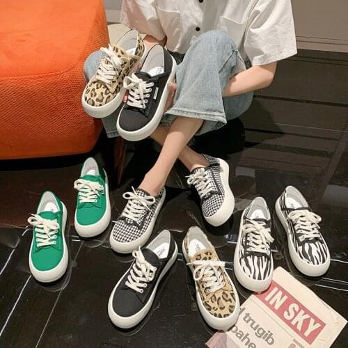 Thick soled canvas shoes 2021 spring new lace up doll bottom Plaid two wear small white shoes womens bread shoes