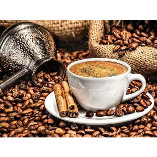 Full square diamond embroidery Coffee beans 5d diy diamond painting cross stitch kits diamond mosaic pictures by numberZP-2158