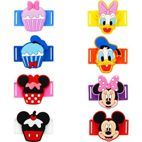 50pcs/lot Disney Cartoon Shoelaces Buckle Shoelace Winder Silicone Buckle Shoelaces Accessories DIY Sneaker Kits Shoe Decoration