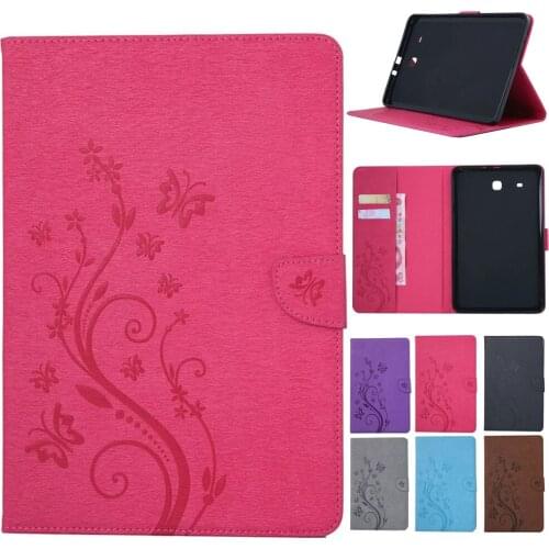 Tab E T560 Flip PU Leather Case Cover stand Flower Print Case Stand For SAMSUNG Galaxy Tab E 9.6 sm T560 T561 SM-T561 Case Shell
