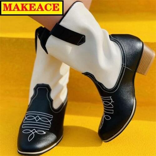 Womens Autumn Shoes Womens Fashion Roman Style Short Leg Ankle Boots Womens Snow Boots with Fashion Boots Platform Boots