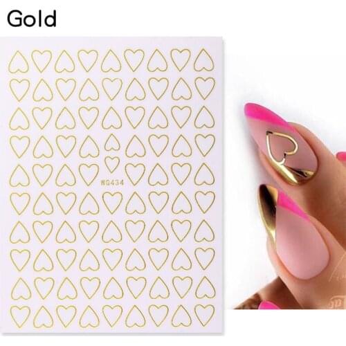 1pcs Nail Art 3D Stickers Decals Hearts Butterfly Star Gold Manicure Nails Design Adhesive Sticker Wraps Tip Decoration MJTZ