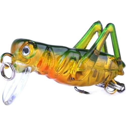1Pcs 40mm 3g Grasshopper insects Fishing Lures Flying Jig Wobbler Hard Bait Lifelike Luminous Baits Bass Swimbait Pesca