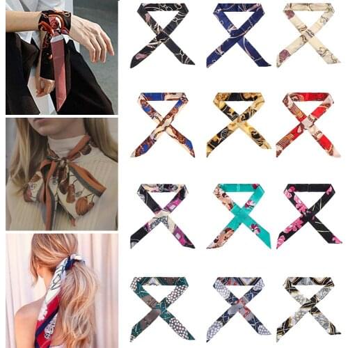 1PC Small Silk Scarf Handbag Handle Ribbon Wrist Waistband Neck Scarf Decor Yoga Ribbon Scarf Hairband Decor Sports Accessories